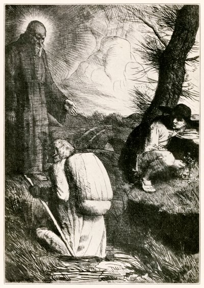 "Christian est troublé" frontispice de "Le Voyage du Pèlerin de ce monde à celui qui est à venir" de John Bunyan - William Strang